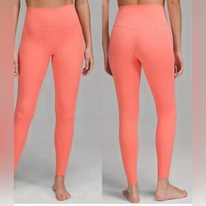 lululemon bright coral orange leggings